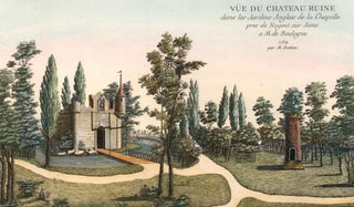 Cahier 11, Plate 12. Vue du chateau ruine dans les Jardins Anglais de la Chapelle pres de Nogent sur Seine a M. de Boulogne 1784.