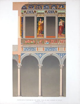 Item nr. 112408 Elevation of Portion of the Courtyard of Casa Taverna at Milan. Specimens of Ornamental Art. Lewis Gruner.