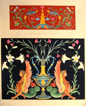 Intarsien vom Chorgestuhl Santa Maria in Organo Verona. Italienische Flachornamente aus der Zeit der Renaissance.