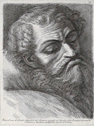 Testa d'uno de Dodici Apostoli..della Trasfigurazione S. Pietro. Recueil de Tetes Choises Personages.