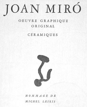 Item nr. 116585 Joan Miro. Oeuvre Graphique Originale. Ceramiques. Geneva Edwin Engelberts