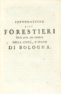 Item nr. 119798 Informazione alli forestieri delle cose piu notabili della citta. Francesco M....