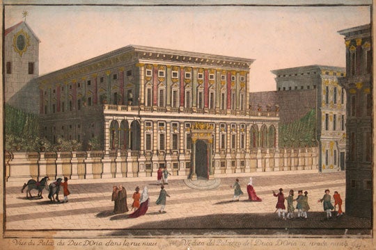 Item nr. 120895 Vue du Palais du Duc D' Oria dans la rue nuue [Genoa]. French School.