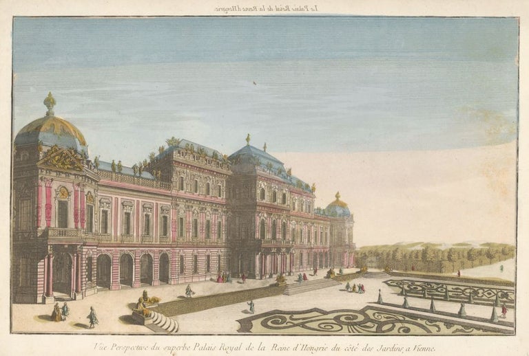 Item nr. 120899 Vue Perspective du superbe Palais Royal de la Reine de' Hongrie. French School.