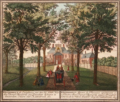 Item nr. 121546 Westerhout, de Lustplaetze van den Ed. Achtb:. Mattaeus Broverius van Nidek, Henrik de Leth.
