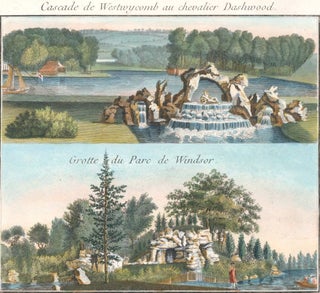 Item nr. 125985 Cahier 4, Plate 17. Cascade de Westwycomb au chevalier Dashwood, Grotte du Parc...