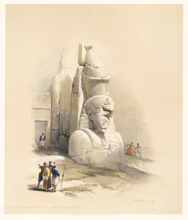 Item nr. 126192 A Colossal Statue at the Entrance to the Temple of Luxor. Egypt and Nubia. David Roberts.