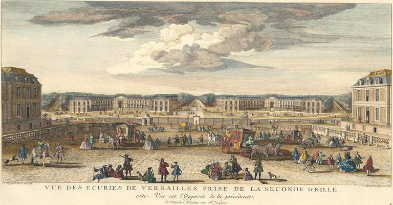 Item nr. 127075 Vue des Ecuries de Versailles Prise de la Seconde Grille. Maisons royales de France. Jacques Rigaud.