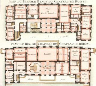 Item nr. 127369 Cahier 3, Plate 10. Plan du Premier Etage du Chateau de Roissy. Les Jardins...