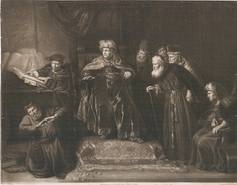 Item nr. 127546 Judas Returning the Thirty Pieces of Silver to the Chief Priest and El. after Rembrandt van Rijn.
