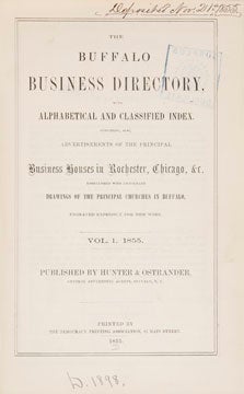 Buffalo Business Directory, With Alphabetical and Classified Index.