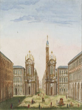 Vue de la place St. Charles de Turin.