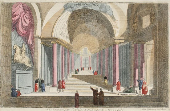 Item nr. 135785 Vue Perspective du Vestibule, et de l'Escalier de St. Pierre a Rome. French School.