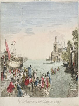 Vues des Chantiers et du Port de Carthagene en Espagne.