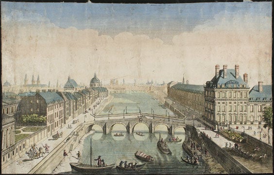 Item nr. 135799 [Perspective view of Paris along the Seine]. European School.