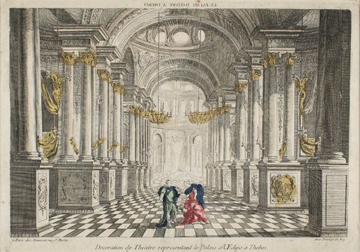 Item nr. 135808 Decoration de Theatre representant le Palais d'Oedipe a Thebes. French School.
