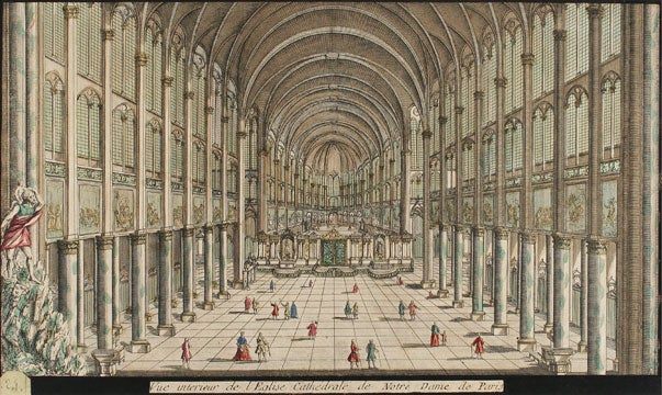 Item nr. 135859 Vue interieur de l'Eglise Cathedrale de Notre Dame de Paris. European School.