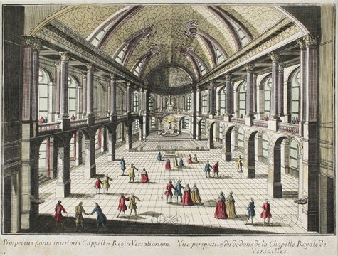 Item nr. 135866 Vue perspective du de dans de la Chapelle Royale de Versailles. European School.