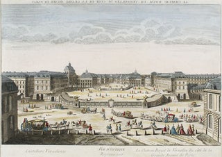 Item nr. 135868 Le Chateau Royal de Versailles du cote de la Grande Avenue de Paris. French School