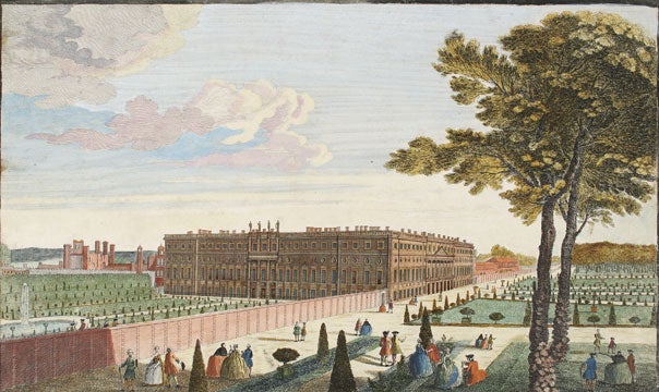 Item nr. 135880 A View of the Royal Palace of Hampton Court. European School.