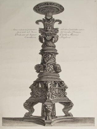 108. Al Signor Carlo Morris Cavaliere Inglese. Altra veduta in prospettiva dell' altro Candelabro antico..