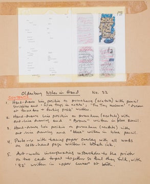Item nr. 145260 Notes in Hand. ORIGINAL PUBLISHER'S MAQUETTE. Claes OLDENBURG