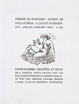 Item nr. 146005 Livret de Folastries. Aristide MAILLOL
