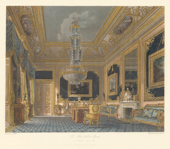 Item nr. 147618 The Blue Velvet Room, Carlton House. The History of the Royal Residences. W. H. Pyne, Pyne.