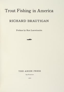 Trout Fishing in America by Richard Brautigan on San Francisco Book Company