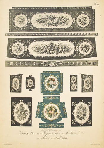 Item nr. 149754 Dessin d'un meuble pour le Salon des Ambassadeurs au Palais Tuileries. J. Saude, Henri Deumothier.
