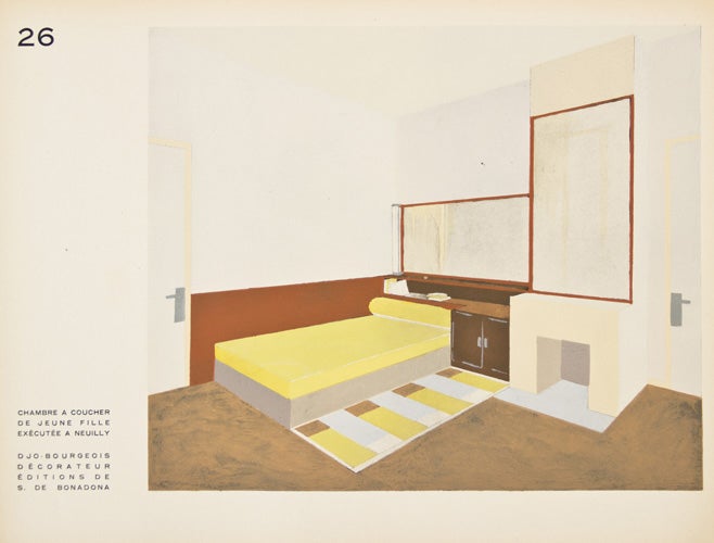 Item nr. 150175 26. Chambre Coucher de Jeune Fille (Girl's bedroom). Décoration moderne dans l'intérieur. Henry Delacroix.