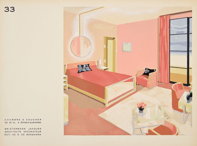 Item nr. 150182 33. Chambre a Coucher (Bedroom). Décoration moderne dans l'intérieur. Henry Delacroix.
