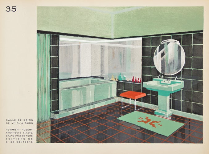 Item nr. 150183 35. Salle de Bains (Bathroom). Décoration moderne dans l'intérieur. Henry Delacroix.