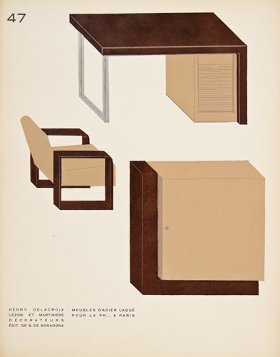 Item nr. 150194 47. Meuble D'Acier Laque. (Laquered Steel Furniture). Décoration moderne dans l'intérieur. Henry Delacroix.