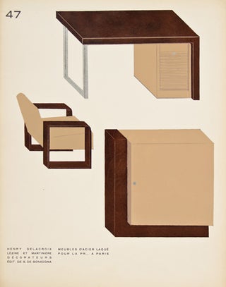 47. Meuble D'Acier Laque. (Laquered Steel Furniture). Décoration moderne dans l'intérieur.