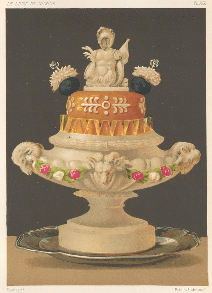 Item nr. 150462 Pl. XIX. Galantine de Dinde sur Socle. Le Livre De Cuisine. Eugene Ronjat, Jules Gouffe.