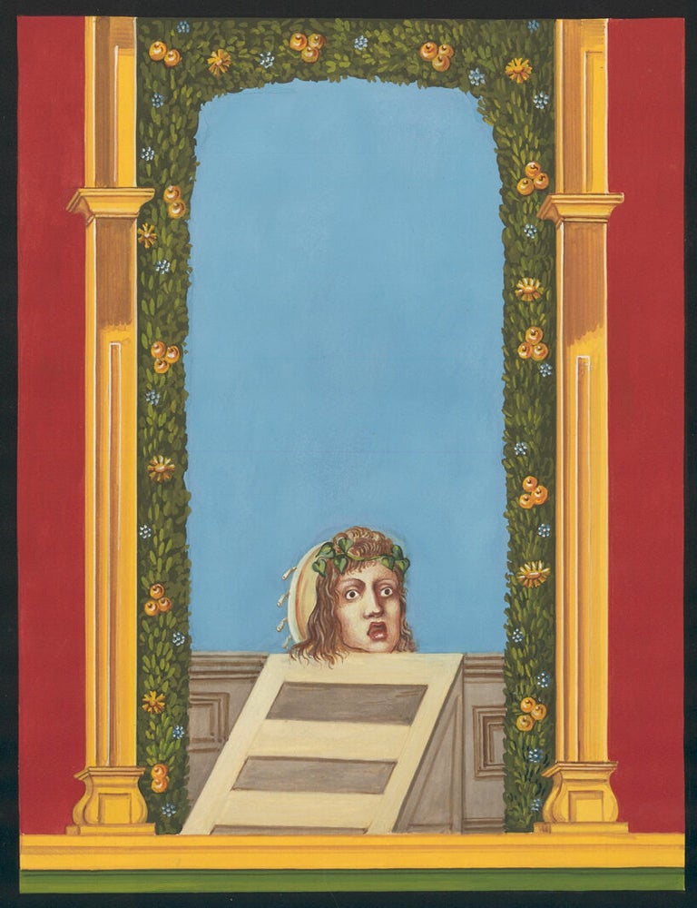 Item nr. 151514 Head in a doorway with garland. Neapolitan School.