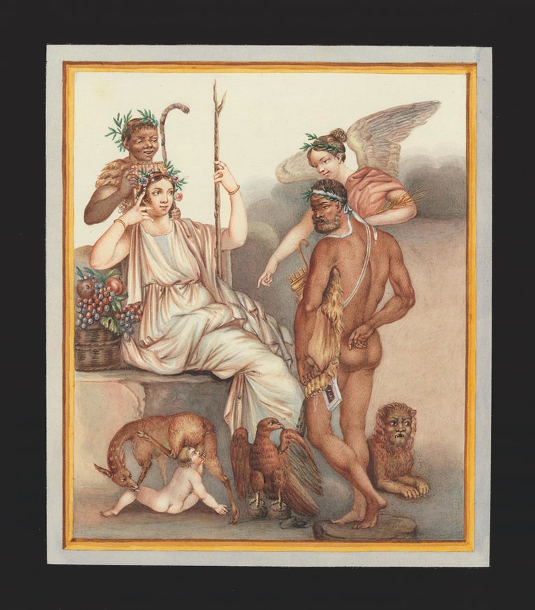 Item nr. 151516 Herakles with Queen Omphale, the goddess Nike, and Pan. Neapolitan School.