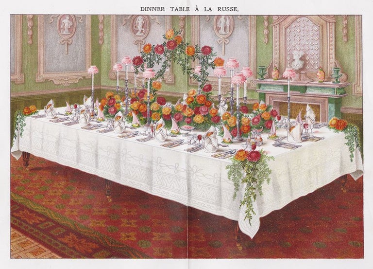 Item nr. 152072 Dinner Table a la Russe. Mrs. Beeton's Book of Household Management. Isabella Beeton.
