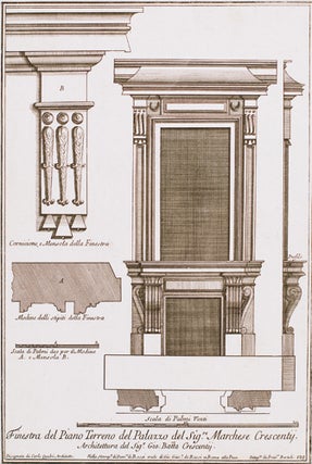 Finestra de Piano Terreno del Palazzo del sig. Marchese Crescenty. Studio d'architettura Civile Sopra Gli Ornamenti di Porte e Finestre