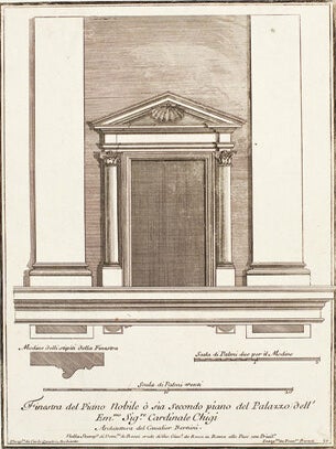 Item nr. 152133 Finestra del Piano Nobile o sia secondo piano del Palazzo dell'Em Sig. Cardinale...