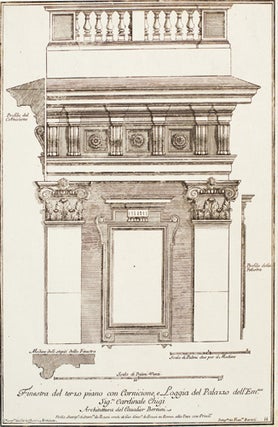 Item nr. 152134 Finestra del terzo piano caon Cornicione e Loggio del Palazzo dell'Em Sig....