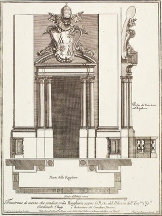 Finestrone di mezzo che conduce nella Ringhiera sopra la Porta del Palazzo dell'Em Sig. Cardinale Chigi. Studio d'architettura Civile Sopra Gli Ornamenti di Porte e Finestre