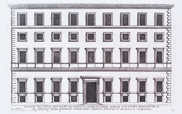 Item nr. 152153 Palazzo dell' ill et rev. Monsig. Gio: Francesco Negroni Tesauriere generale. Palazzi di Roma de Piu Celebri Architetti. Pietro Ferrerio.