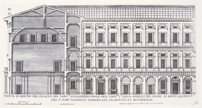 Item nr. 152155 Veduta di Dentro del Palazzo del Card. Alessandrino Hoggi Dell' Emin. Palazzi di Roma de Piu Celebri Architetti. Pietro Ferrerio.