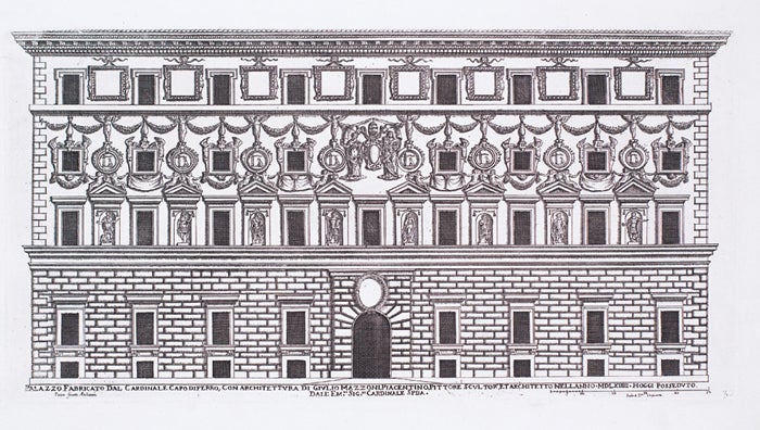 Item nr. 152157 Palazzo Fabricato dal Cardinale Capodiferro. Palazzi di Roma de Piu Celebri Architetti. Pietro Ferrerio.