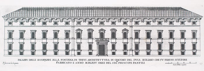 Item nr. 152158 Palazzo delli SS Cornari Alla Fontana di Trevi... Palazzi di Roma de Piu Celebri Architetti. Pietro Ferrerio.