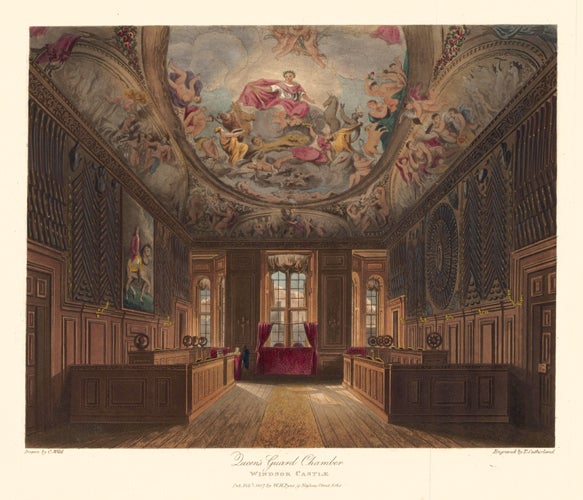 Item nr. 152454 Queen's Guard Chamber, Windsor Castle. The History of the Royal Residences. W. H. Pyne, Pyne.