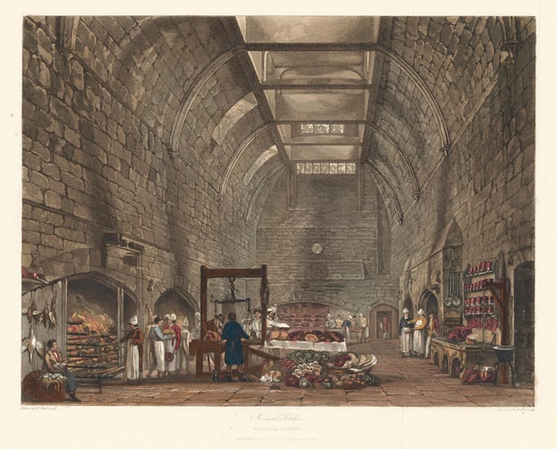 Item nr. 152462 Ancient Kitchen, Windsor Castle. The History of the Royal Residences. W. H. Pyne.