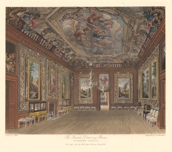 Item nr. 152471 Queen's Drawing Room, Windsor Castle. The History of the Royal Residences. W. H. Pyne, Pyne.